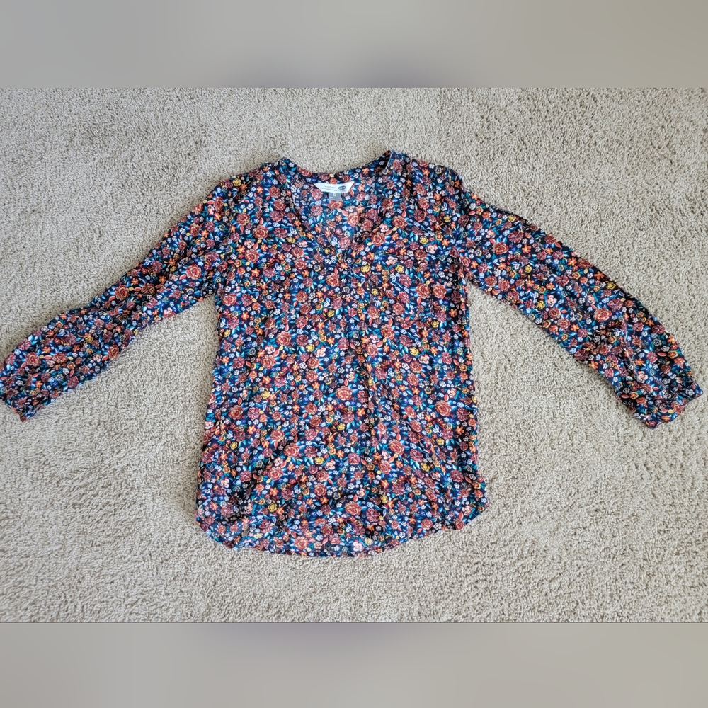 Old Navy Blue Buttoned Relaxed Blouse